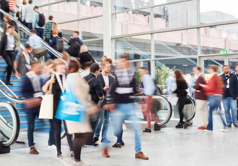 Consumers in a shopping mall